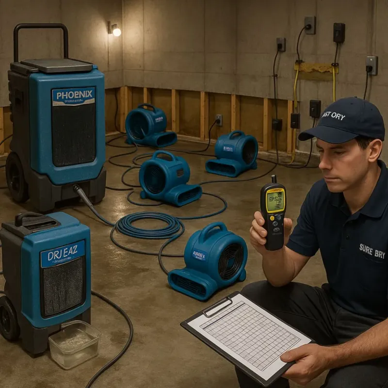 Structural Drying and Dehumidification process in Jasper County, IN